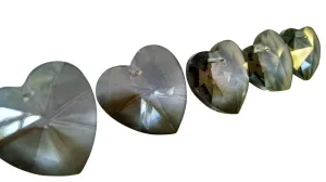 Gray Heart Chandelier Crystals Prisms 28mm Grey