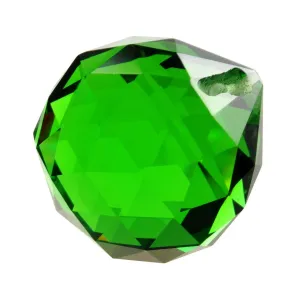 Green Chandelier Crystal Faceted Ball Prism