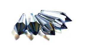 Grey Icicle Chandelier Crystals, Pendants Pack of 5