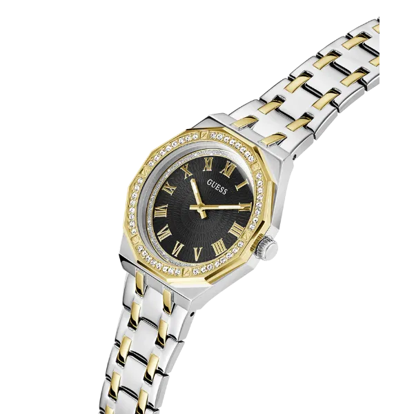 Guess Desire Two-Tone Stainless Steel Black Dial Quartz Watch for Ladies - GW0770L4