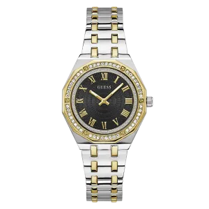Guess Desire Two-Tone Stainless Steel Black Dial Quartz Watch for Ladies - GW0770L4