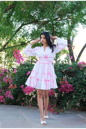 Hand Tie-Dyed Organic Cotton  Mini Dress