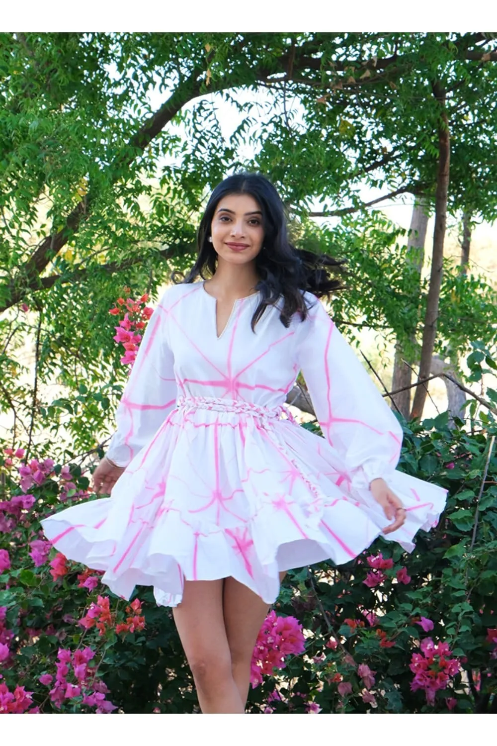 Hand Tie-Dyed Organic Cotton  Mini Dress