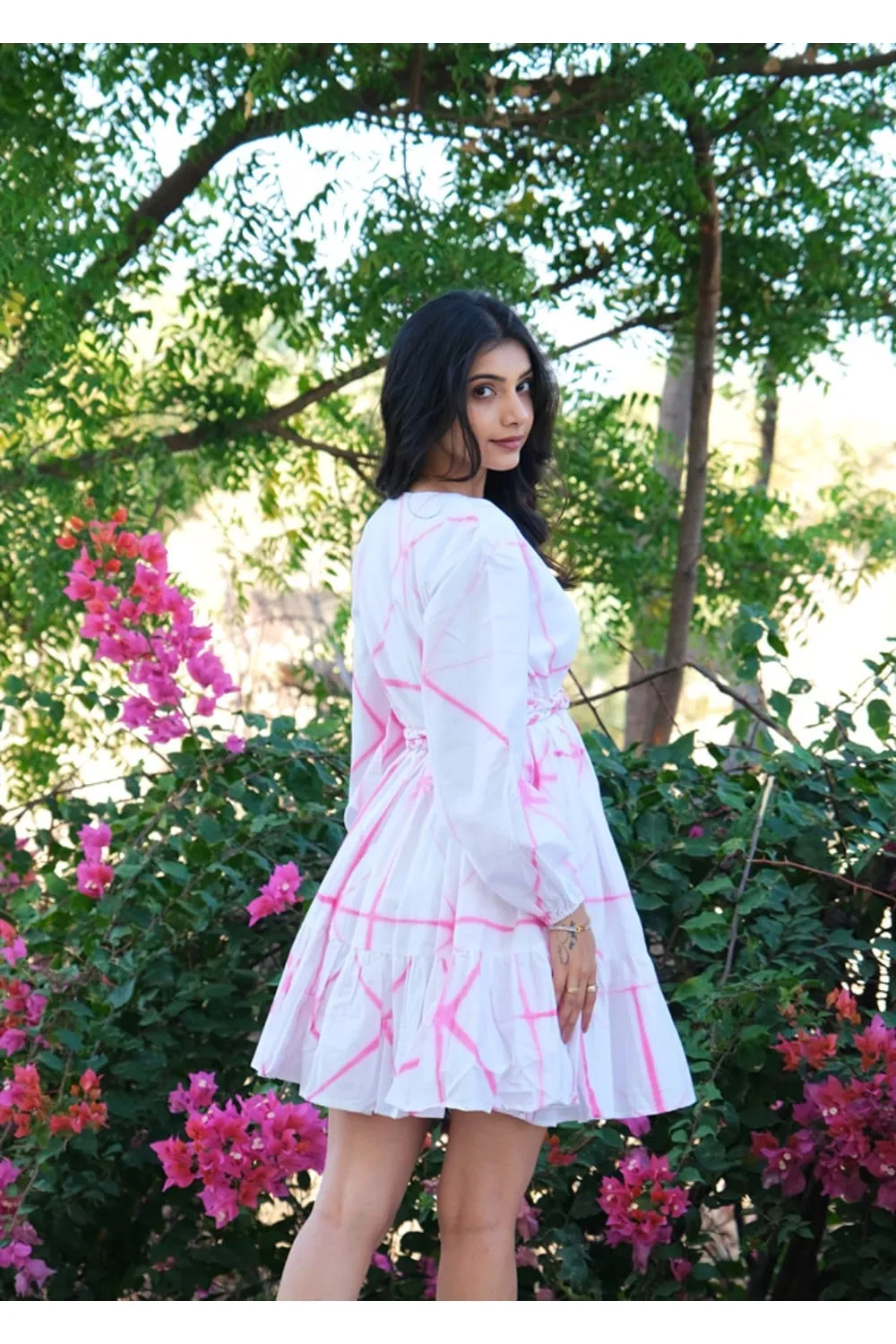 Hand Tie-Dyed Organic Cotton  Mini Dress