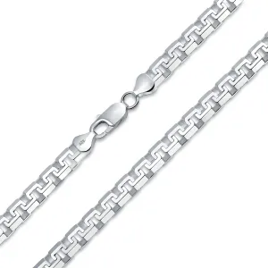 Heavy Solid .925 Sterling Silver Franco Square Link Gauge Necklace For Men