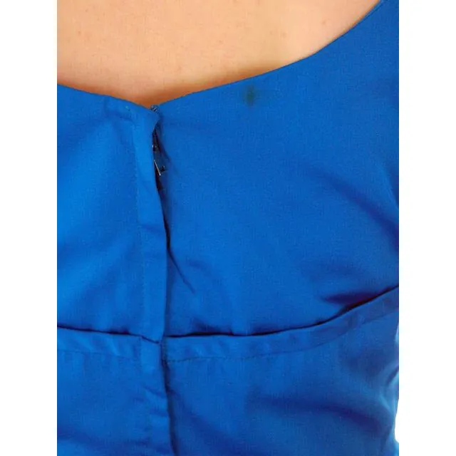 Hello, Tomorrow 1950s Party Dress / MCM /Electric Blue 50s Cocktail  Wiggle Dress  Peplum Hobble Dress S