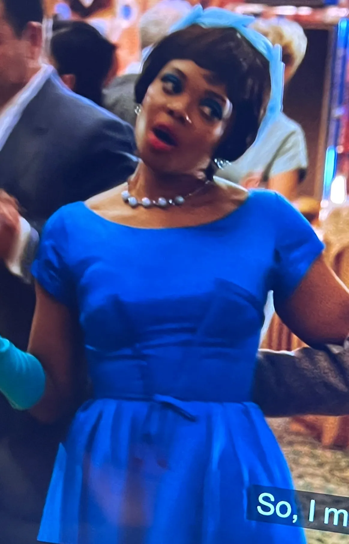 Hello, Tomorrow 1950s Party Dress / MCM /Electric Blue 50s Cocktail  Wiggle Dress  Peplum Hobble Dress S