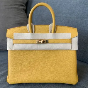 Hermès Birkin 25 Jaune Ambre Togo Gold Hardware GHW