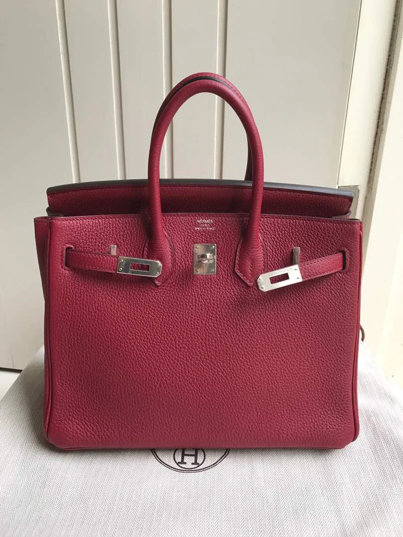 Hermès Birkin 25 Rouge Grenat Togo Palladium Hardware PHW X Stamp 2016 <!18946875>