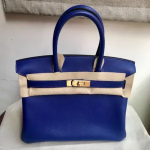 Hermès Birkin 30 Bleu Electrique Taurillon Novillo Gold Hardware GHW