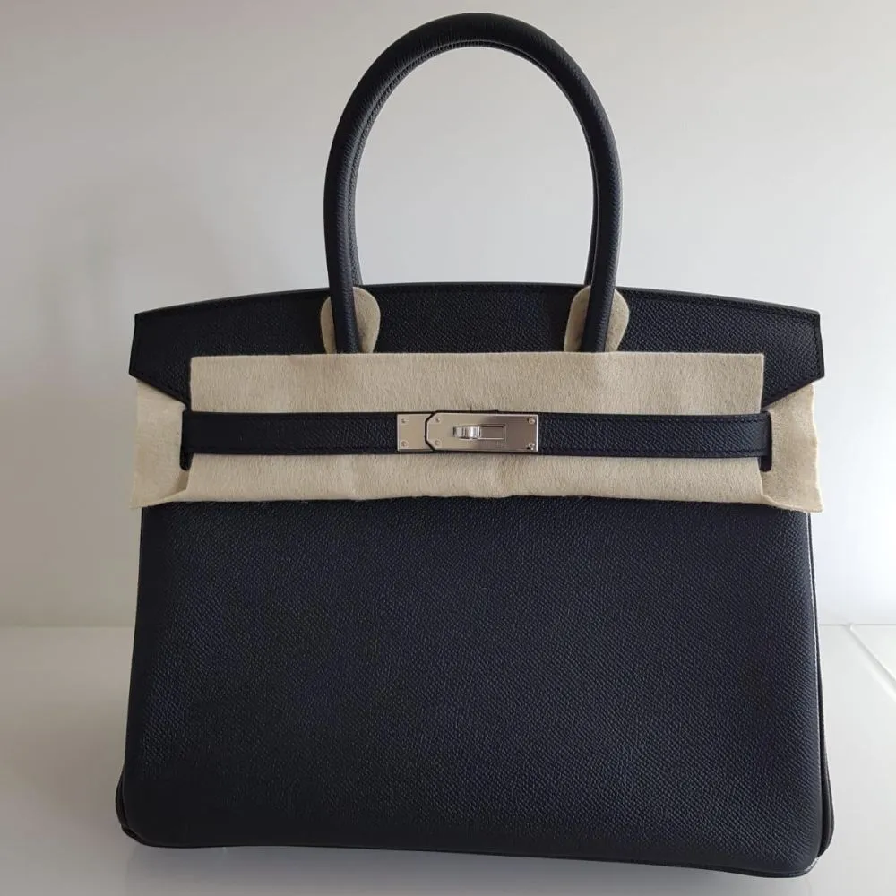 Hermès Birkin 30 Noir (Black) Epsom Palladium Hardware PHW