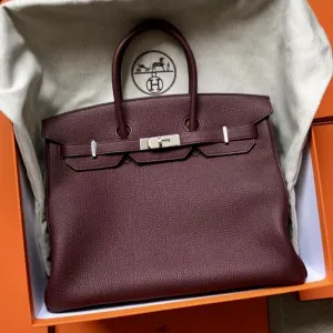 Hermès Birkin 35 Bordeaux Togo Palladium Hardware PHW