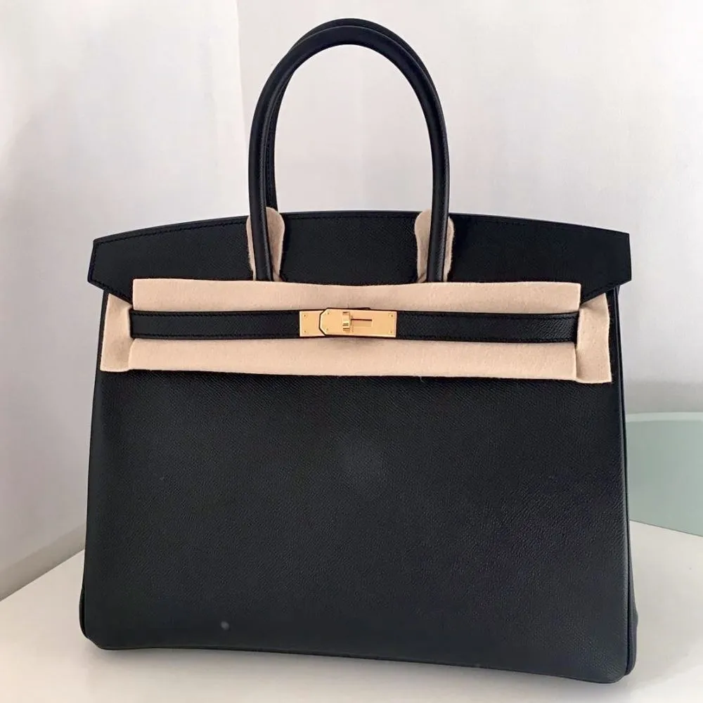 Hermès Birkin 35 Noir (Black) Epsom Gold Hardware GHW