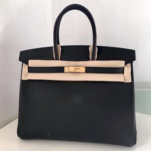 Hermès Birkin 35 Noir (Black) Epsom Gold Hardware GHW