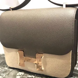 Hermès Constance 18 Gris Etain Epsom Rose Gold Hardware RGHW