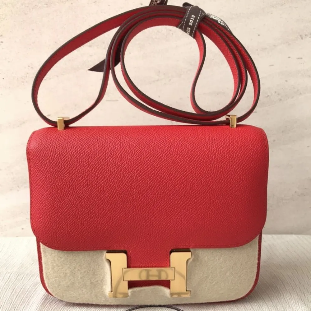 Hermès Constance 18 Rouge de Coeur Epsom Gold Hardware GHW