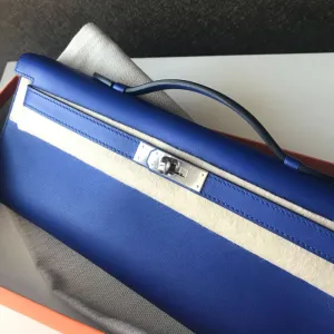 Hermès Kelly Cut Bleu Electrique Swift Palladium Hardware PHW