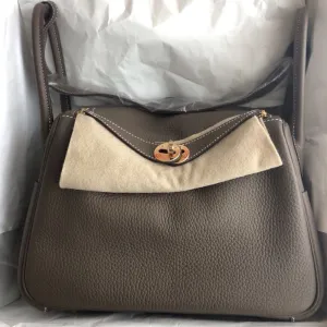 Hermès Lindy 26 Etoupe Taurillon Clemence Gold Hardware GHW