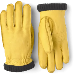 Hestra Deerskin Primaloft Rib Natural Yellow