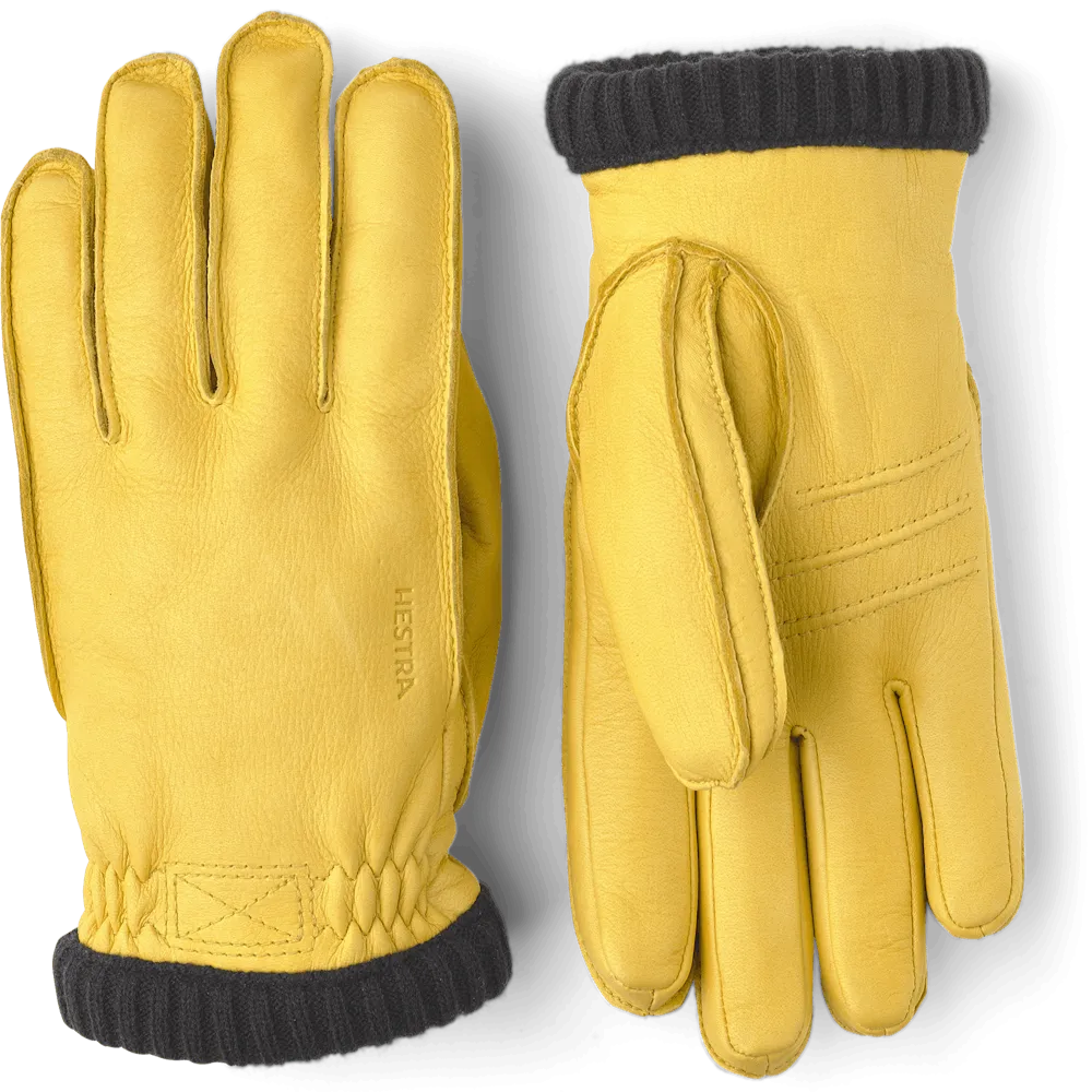 Hestra Deerskin Primaloft Rib Natural Yellow