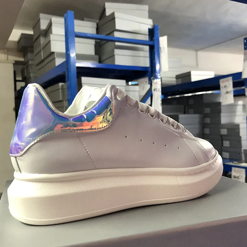 High Quality Women  White Shoes Size 34-44 Spring Lovers Genuine Leather flats shoes Women White Casual Shoes Alaxander