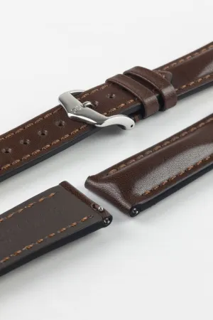 Hirsch LUCCA Tuscan Leather Watch Strap in BROWN