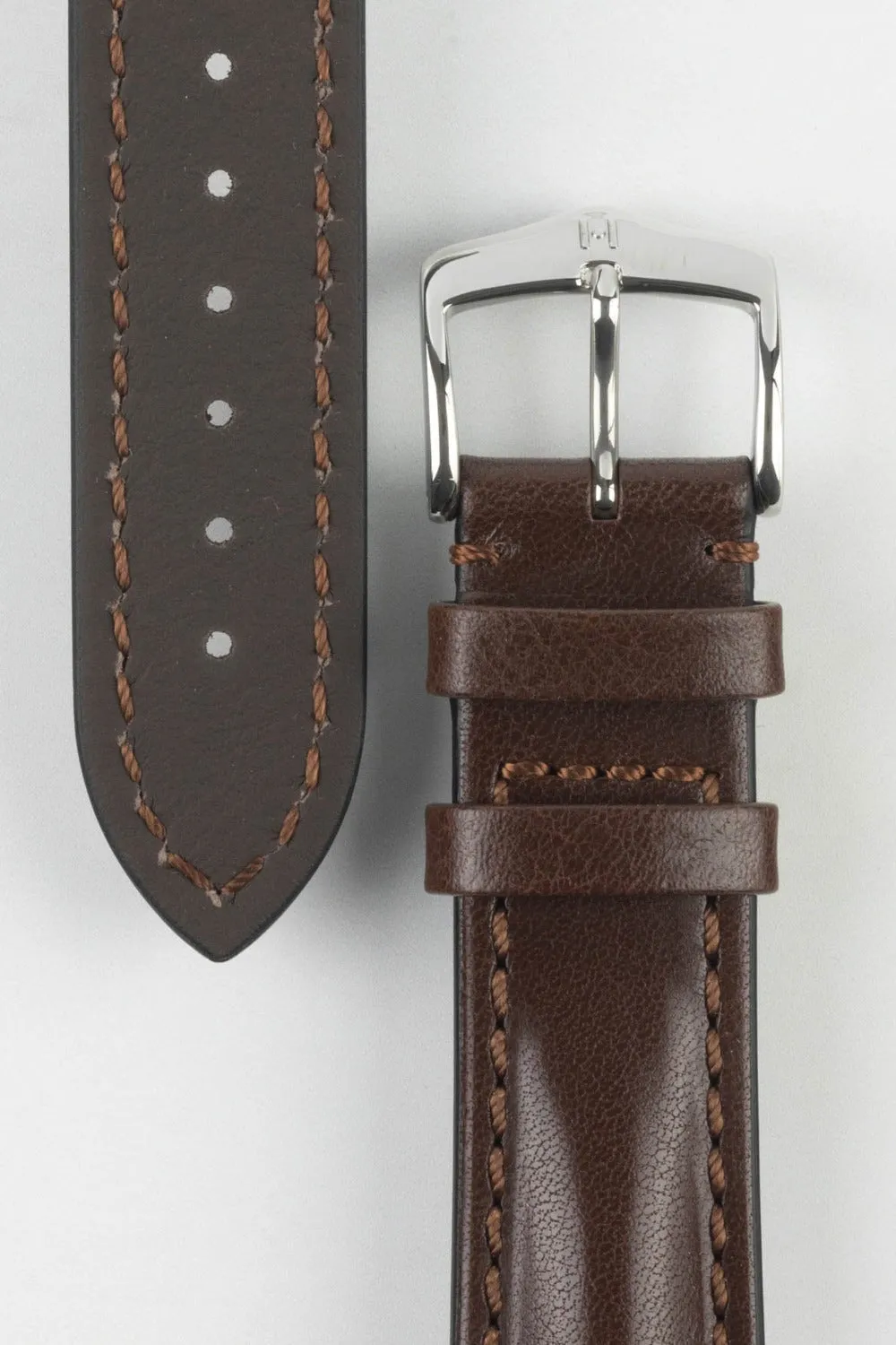 Hirsch LUCCA Tuscan Leather Watch Strap in BROWN