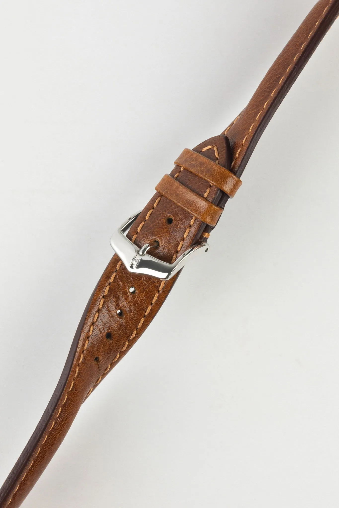 Hirsch LUCCA Tuscan Leather Watch Strap in GOLD BROWN