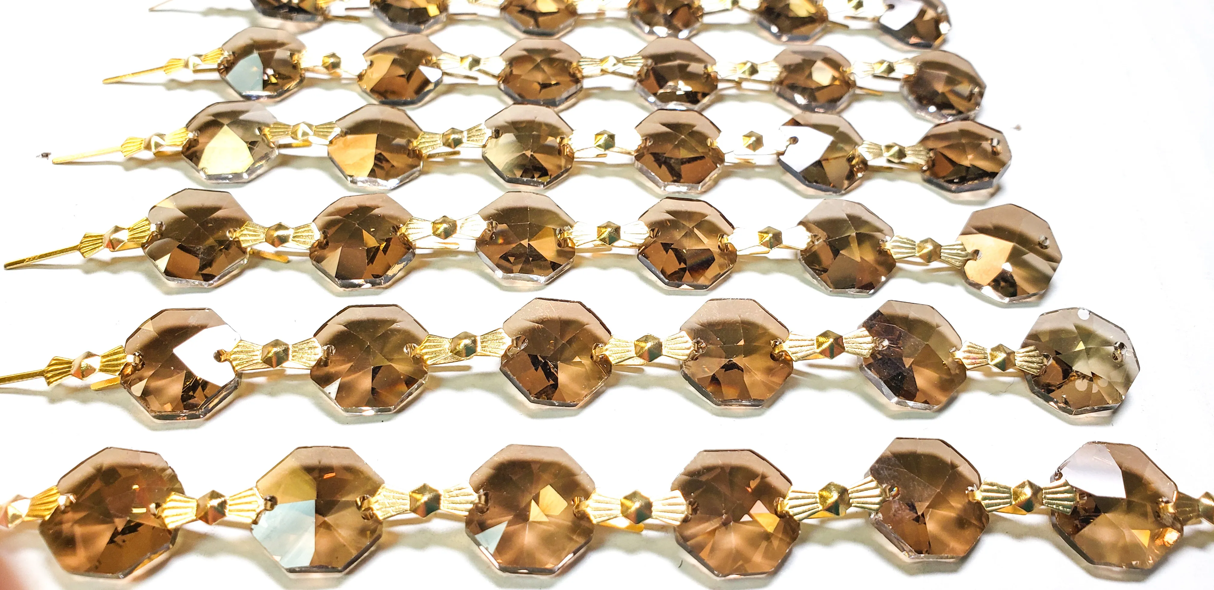 Honey Yard Chandelier Crystal Garland, Lead Crystal Prisms