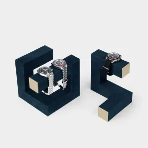 HUDSON DUO WATCH STAND - NAVY-TEAL / CHAMPAGNE