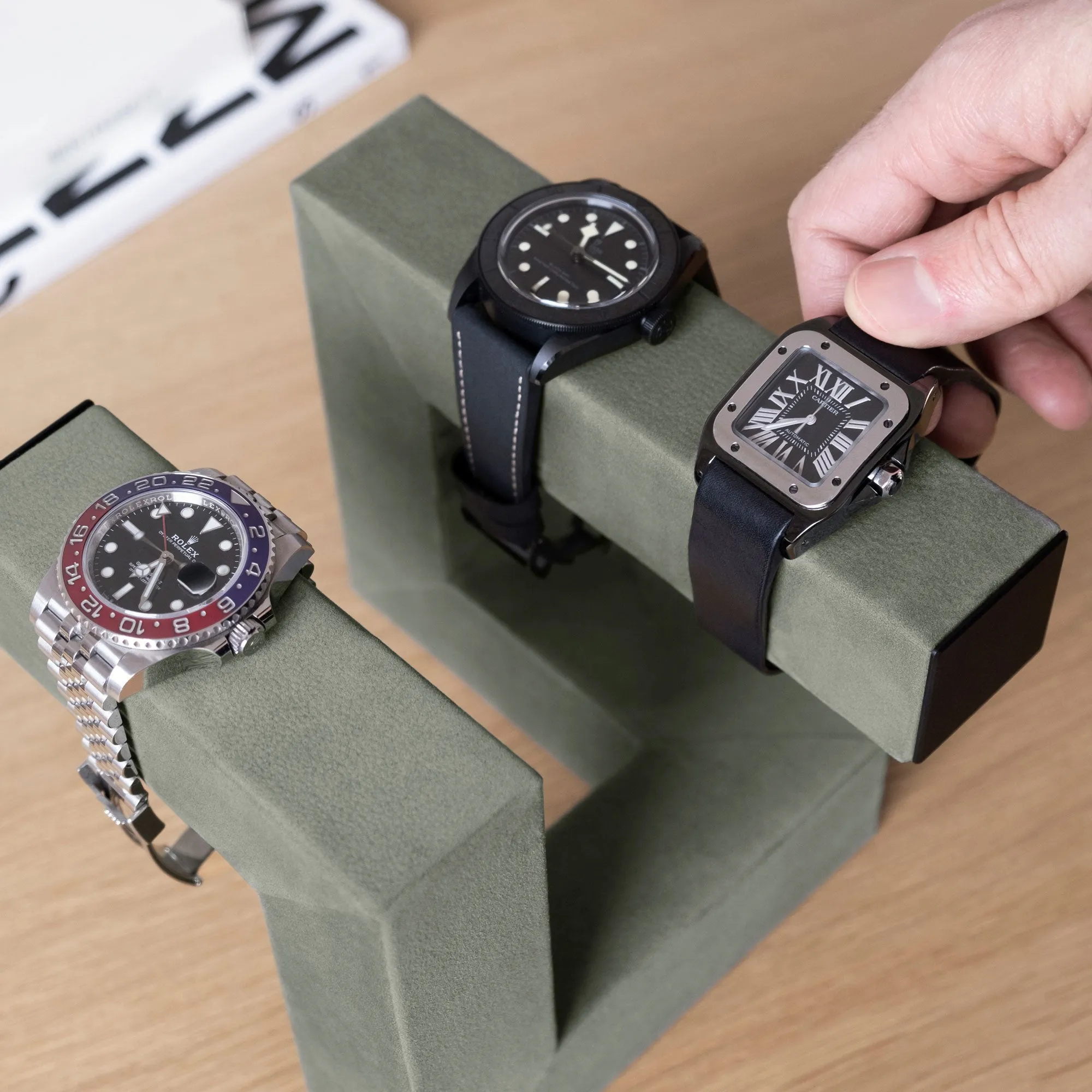 HUDSON DUO WATCH STAND - SAGE / GREY