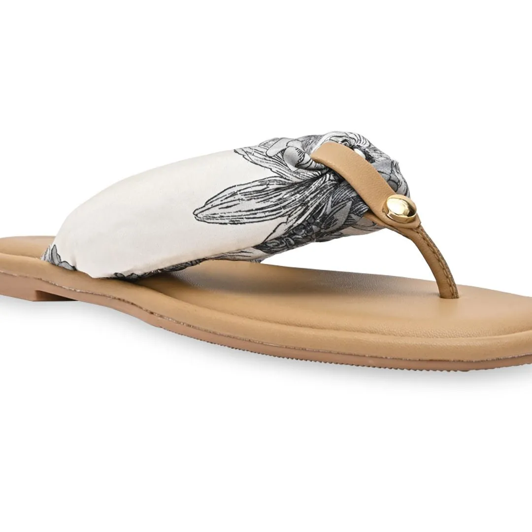 Illustrated Fabric Thong Flat