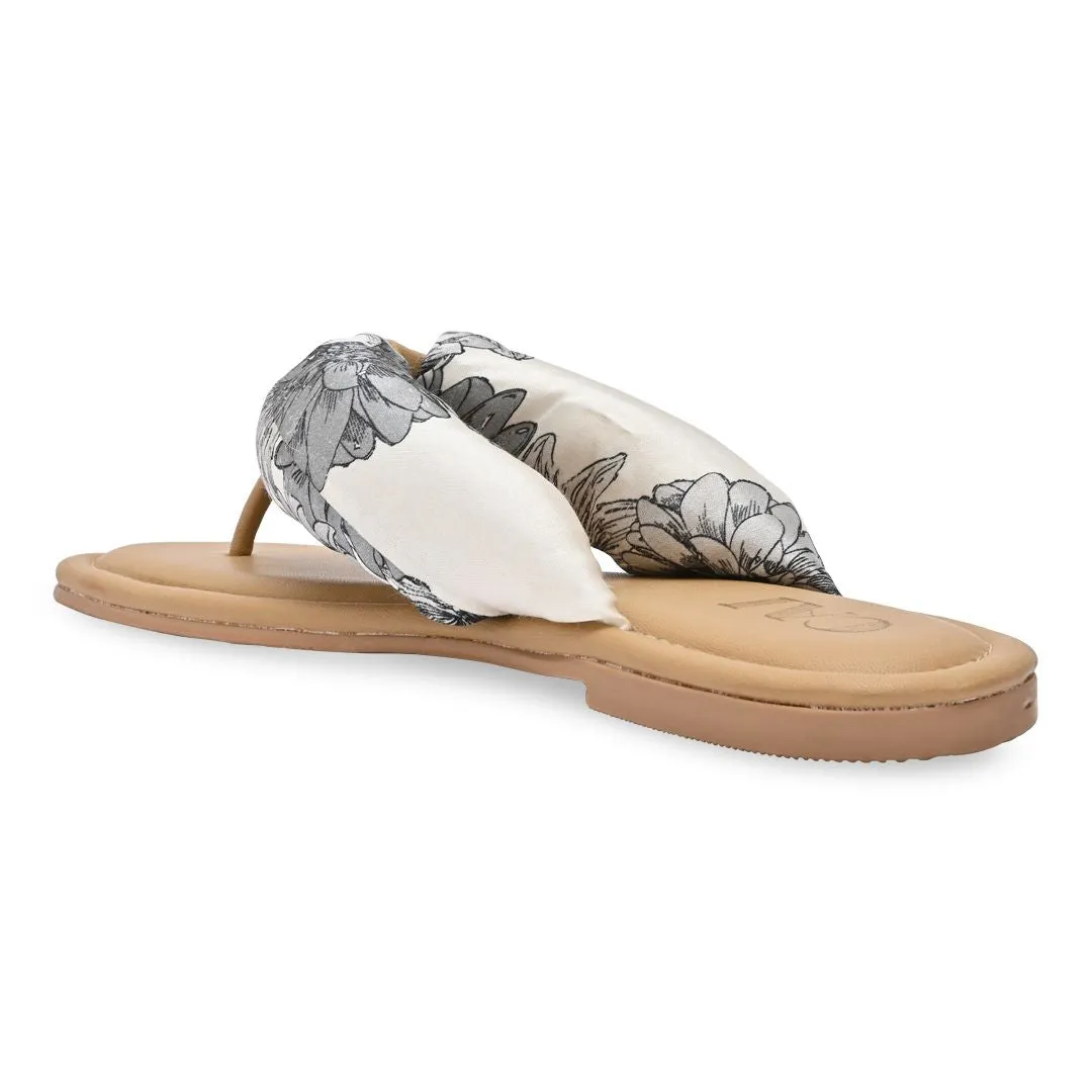 Illustrated Fabric Thong Flat