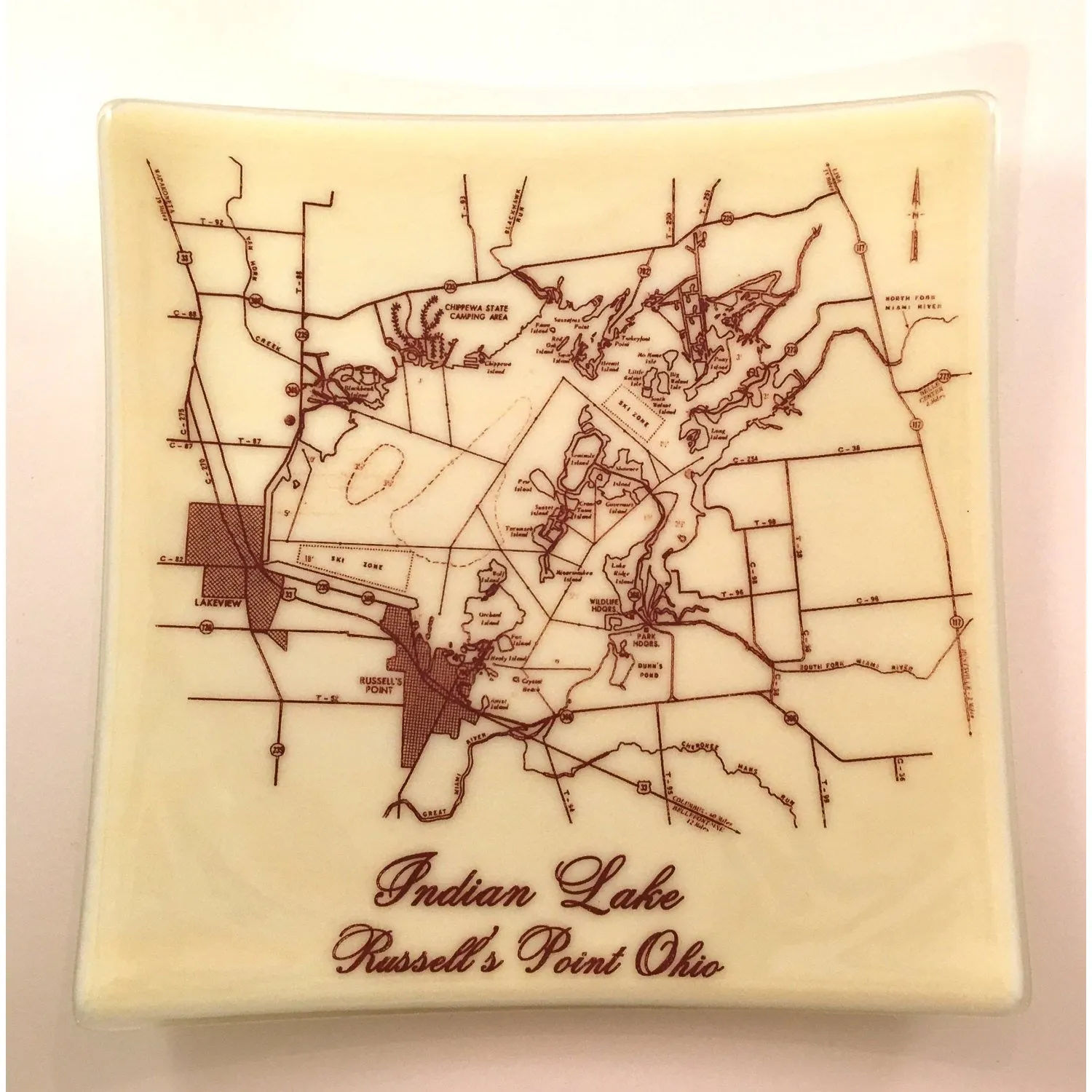 Indian Lake Ohio Map Ohio Tray