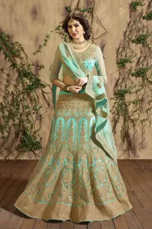 Indian Soft green Full flare Lehenga Choli # B1963