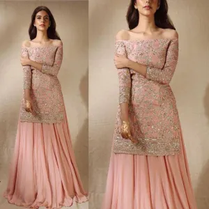 Indian Soft pink Full flare wedding Lehenga 2019  # B1965