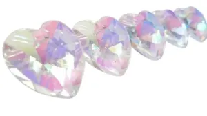 Iridescent AB Heart Chandelier Crystals Pack of 5