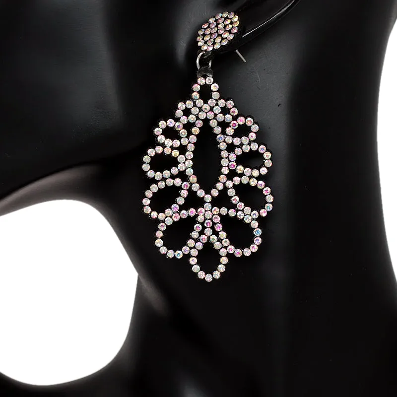 Iridescent Chandelier Teardrop Felt Earrings