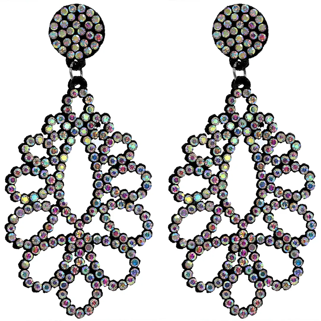 Iridescent Chandelier Teardrop Felt Earrings