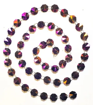 Iridescent Purple Meter Chandelier Crystals Garland, Golden Plum