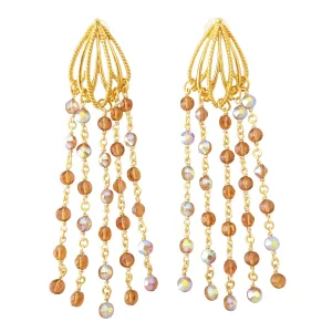 Iridescent topaz chandelier earrings