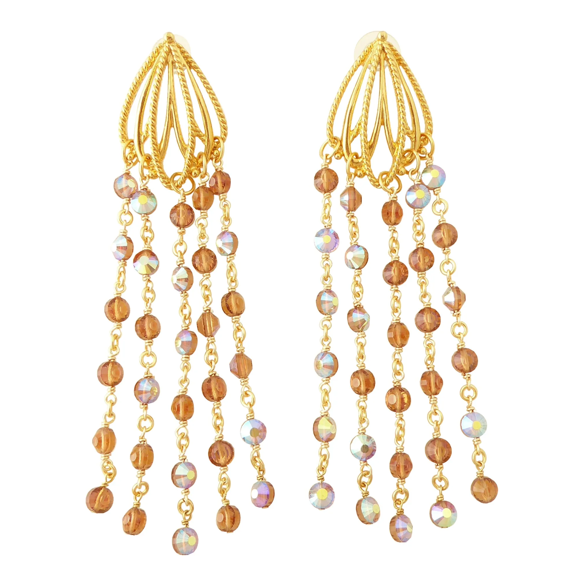 Iridescent topaz chandelier earrings