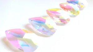 Iridescent AB Teardrop Chandelier Crystals Pendants, Asfour Lead Crystal #872 Pack of 5