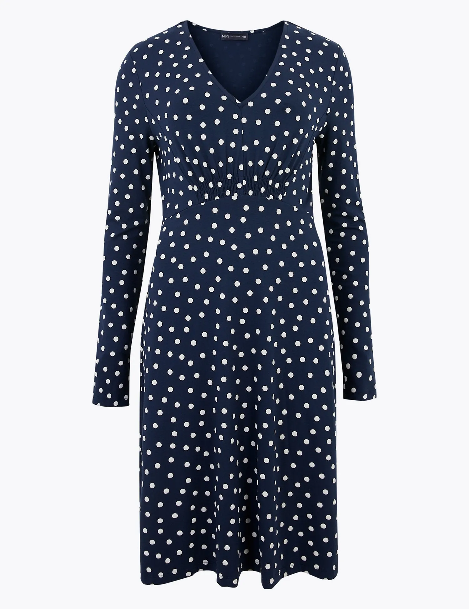 Jersey Polka Dot V-Neck Skater Dress