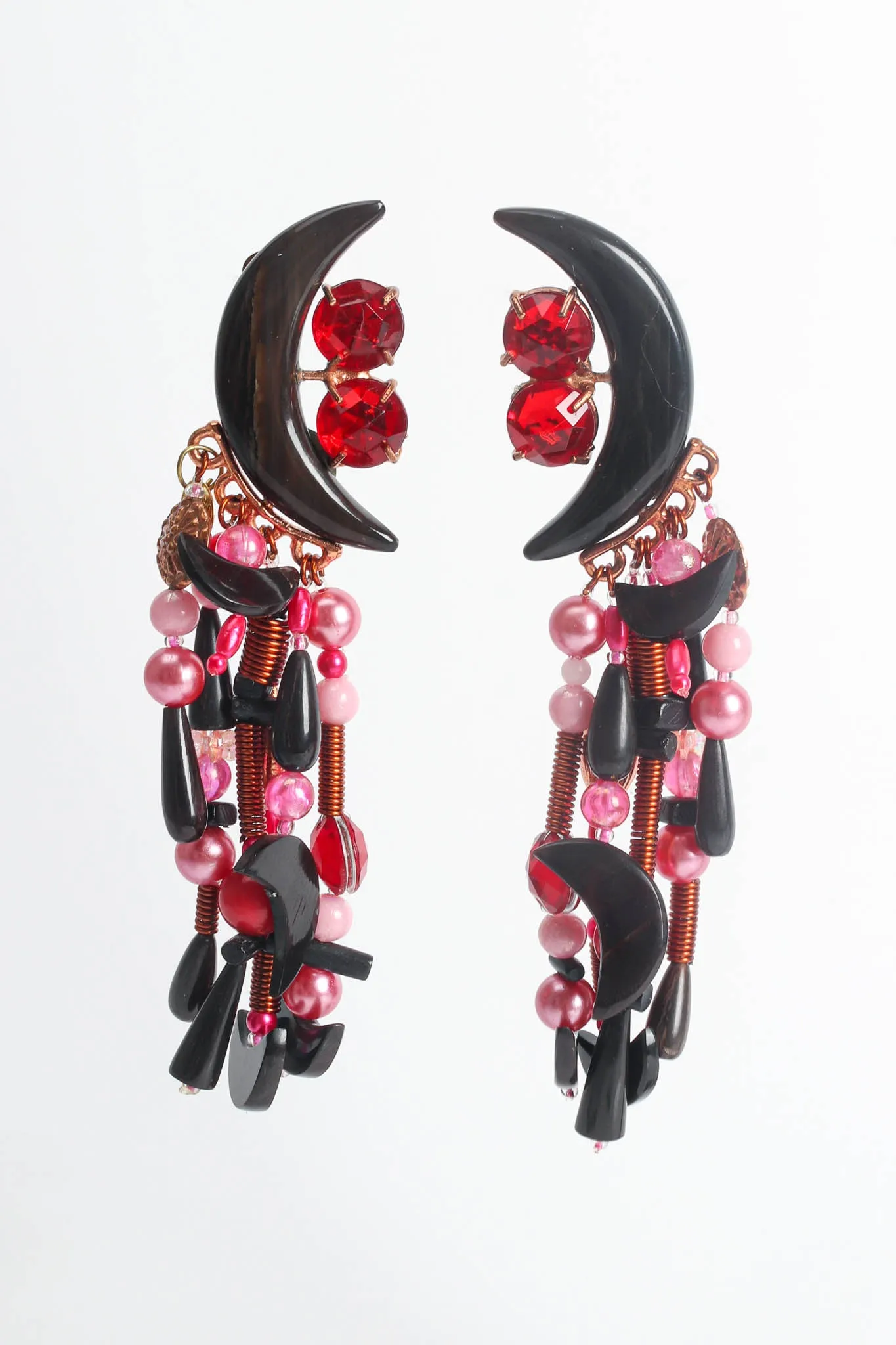 Jeweled Moon Bead Earrings