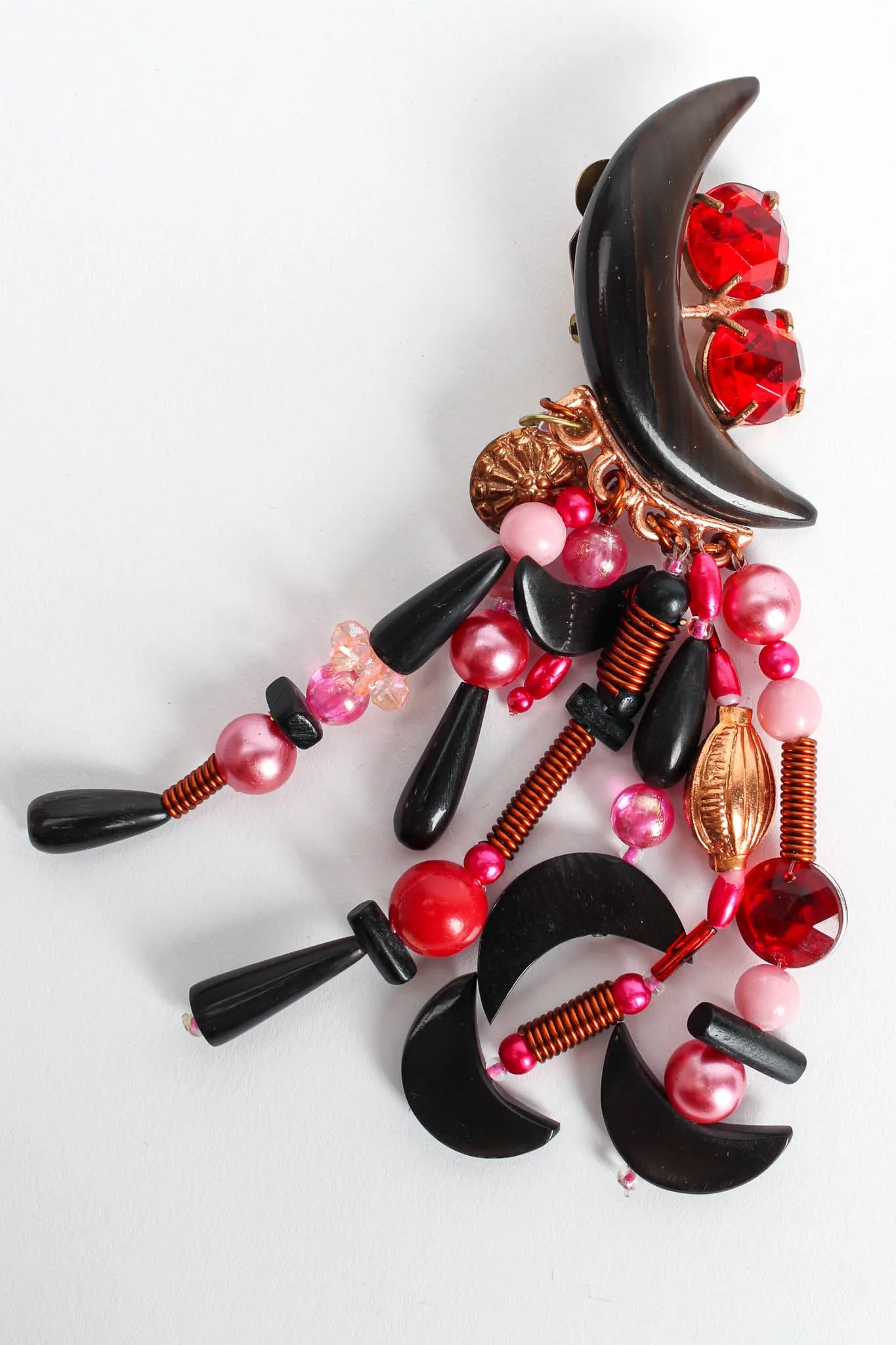Jeweled Moon Bead Earrings