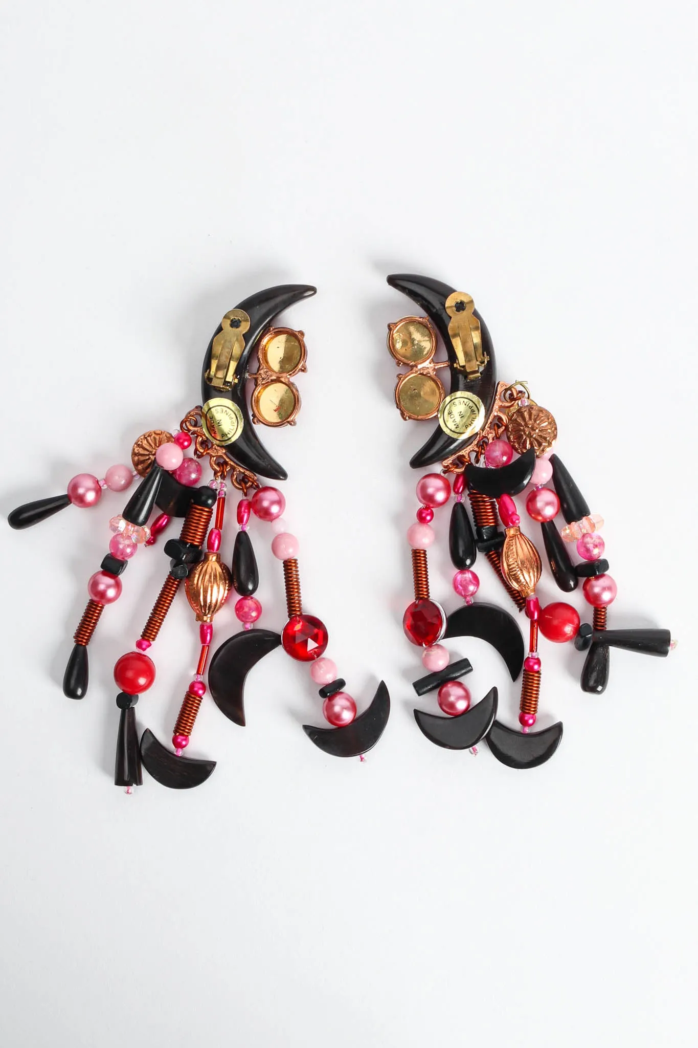Jeweled Moon Bead Earrings