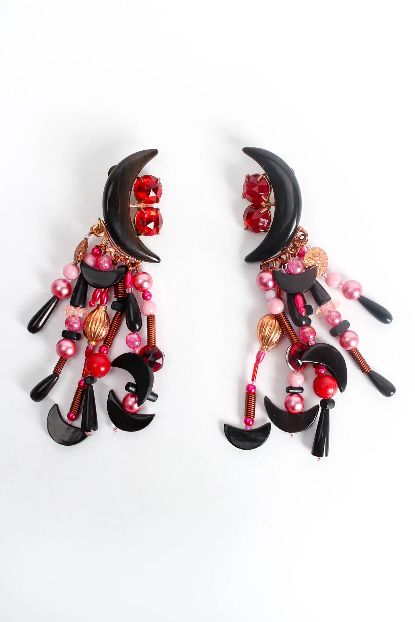 Jeweled Moon Bead Earrings