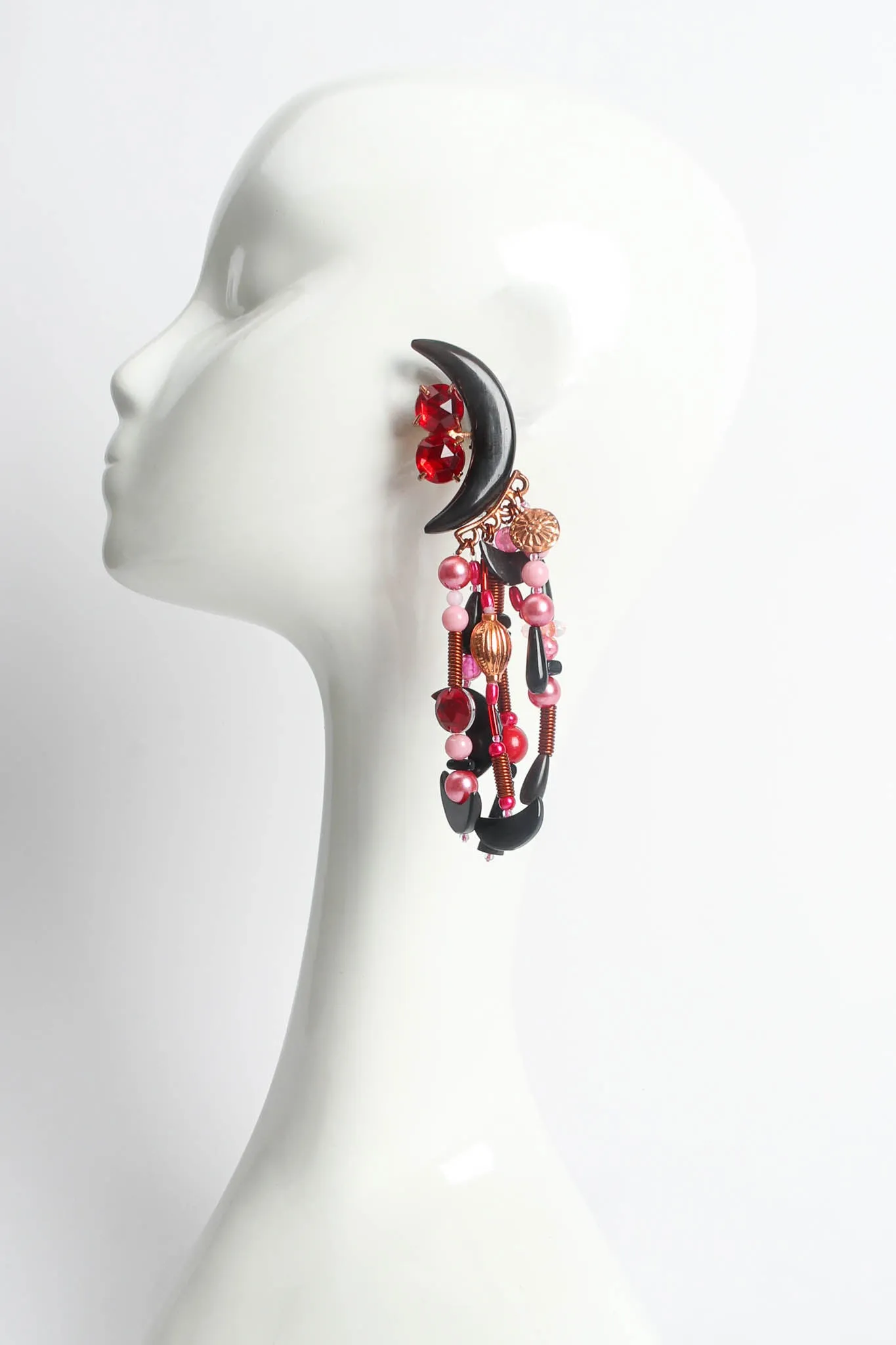 Jeweled Moon Bead Earrings