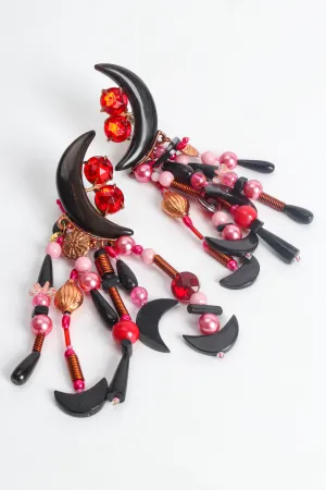 Jeweled Moon Bead Earrings